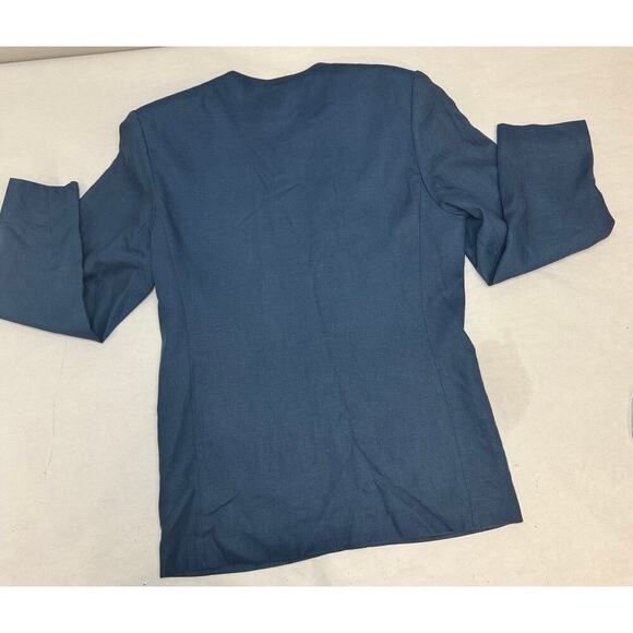 Vintage 100% Linen Single Breasted Lined Blazer Jacket Classic - Women's Size 10 - Picture 2 of 10